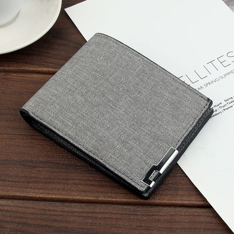 

Men's Wallet Coin Purse Short Slim Men's Wallet Wallet Credit Card Bi-fold Canvas Wallet Casual Card Holder Small Metal Buckle