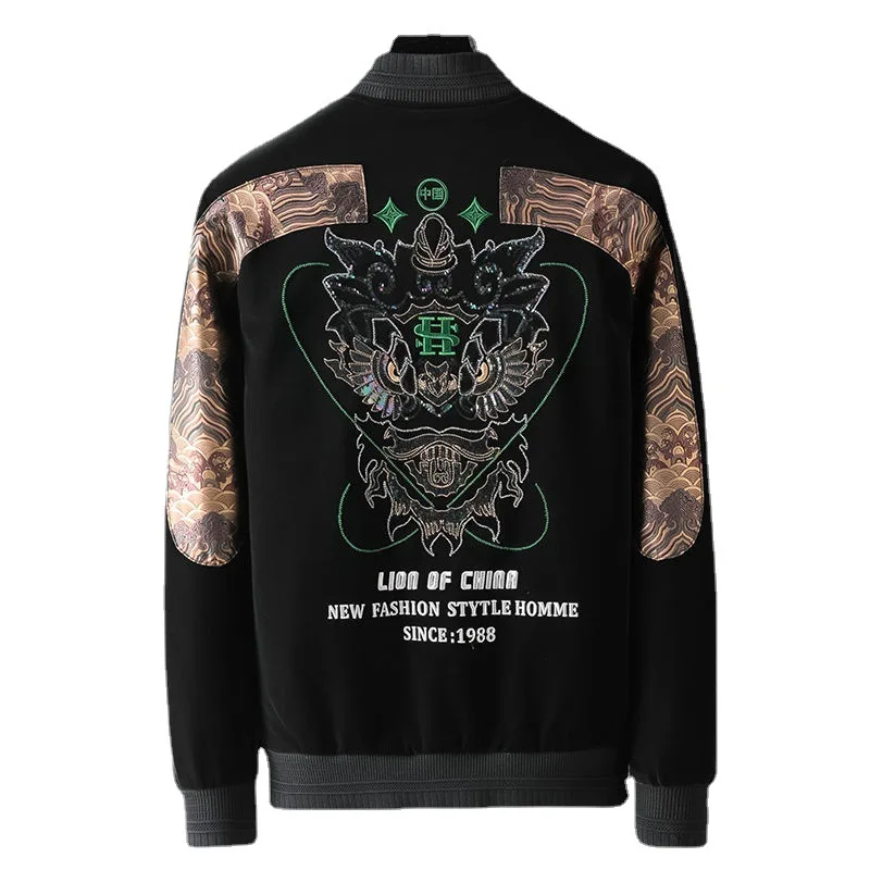 Мужская куртка в китайском стиле сезон осень-зима 2022 бейсбольная форма с