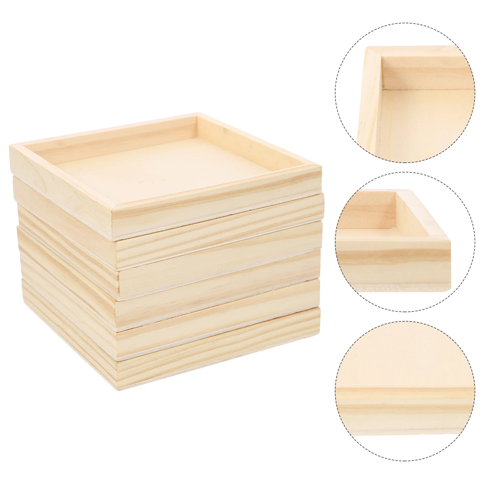 

Tray Puzzle Wooden Woodtrays Unfinished Painting Crafts Serving Cube Board Boards Blank Sorting Canvas Hexahedral Jigsaw Panels