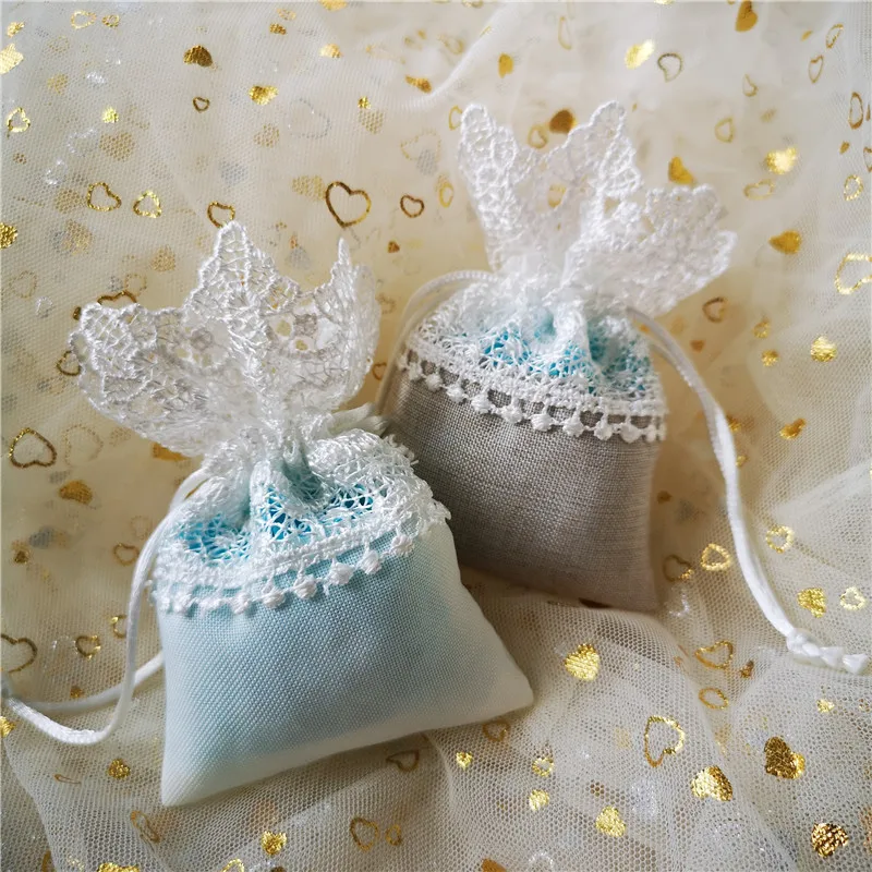 20/50 шт. рождественские кружевные подарочные пакеты тканевые высококачественные