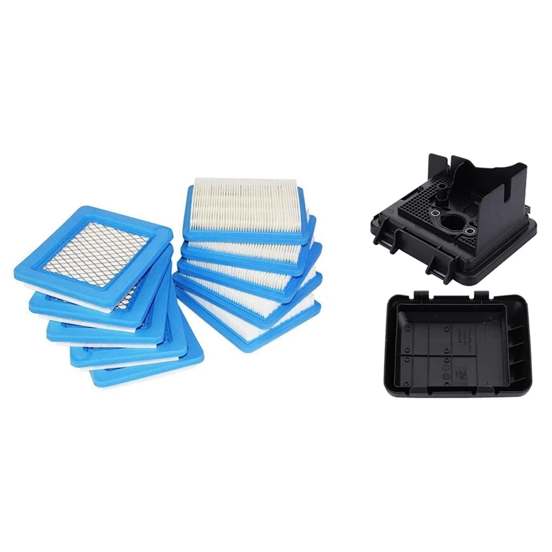 

TOP 1 Set Air Filter Replacement Fit For Briggs Stratton, Blue & 1 Set Air Filter Case Housing + 17231-Z0L-050 Cover