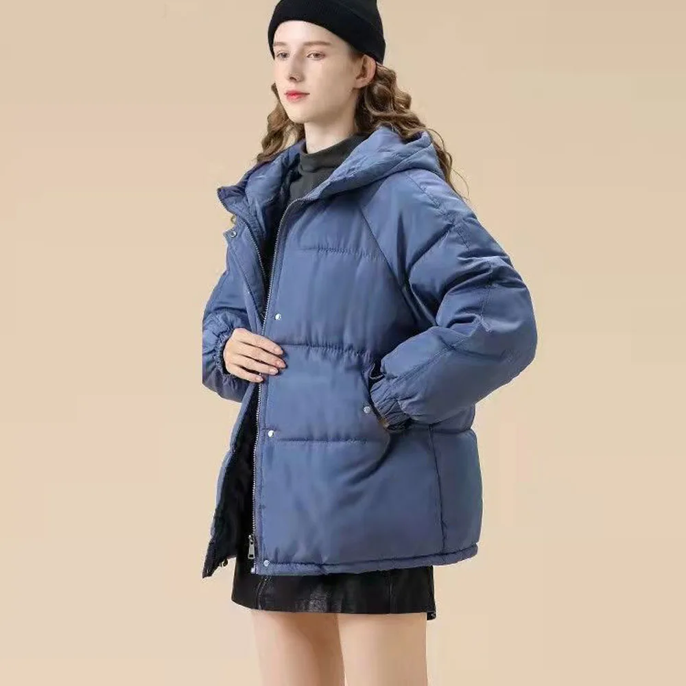 Winter Down Cotton Jackets For Women 2022 Thick Warm Hooded Puffer Parkas Jacket Korean Style Casual Loose Padded Coats Outwear