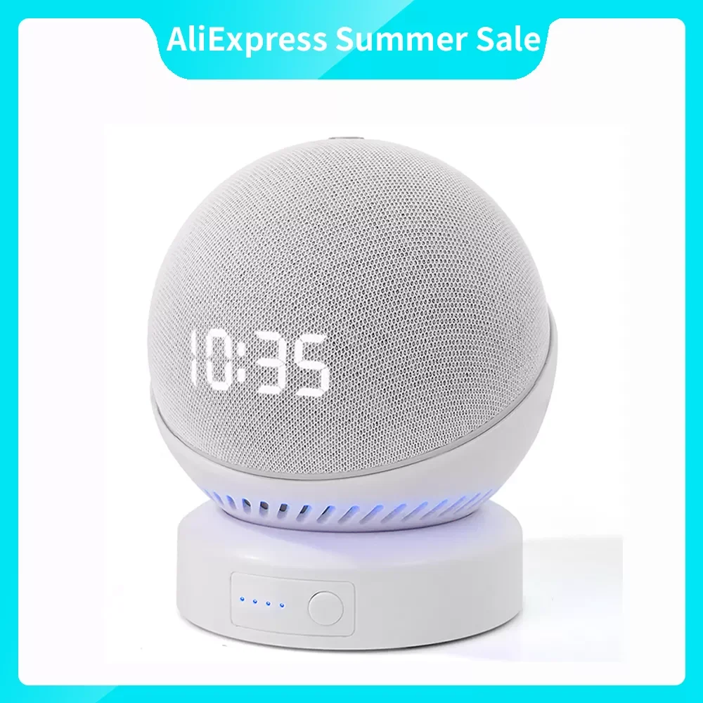 

Battery Base for Echo Dot 4th Generation Alexa Speaker Portable Wireless charger Power Bank for Echo Dot 4 Holder Mount Stand