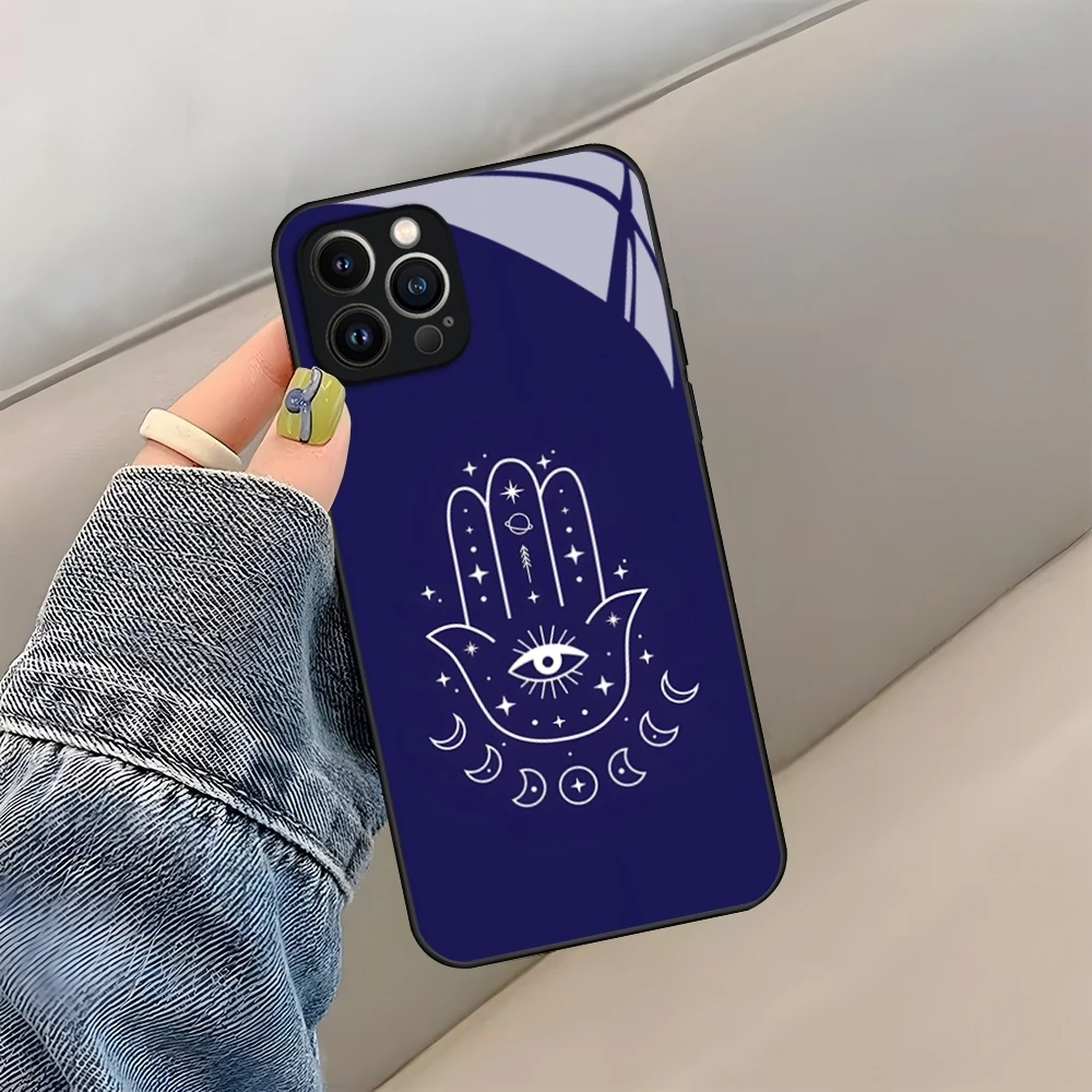 Чехол с закаленным стеклом для iPhone 14 Pro Max 15 12 11 13 Mini X XR XS 8 7 Plus SE