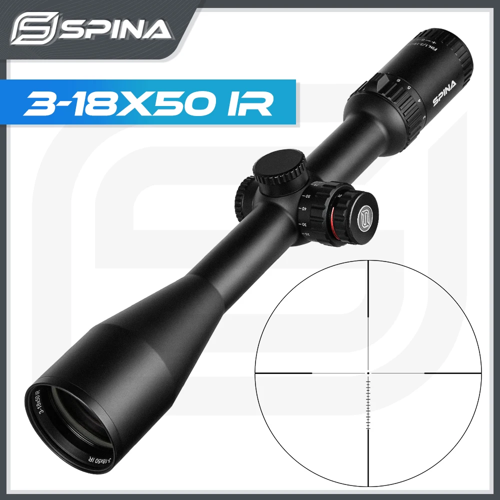 

Оптический прицел Spina Optics 3-18x50, ИК тактический оптический прицел с гравировкой, широкоугольный школьный прицел для дальнего выхода, 223, 308, 5,56