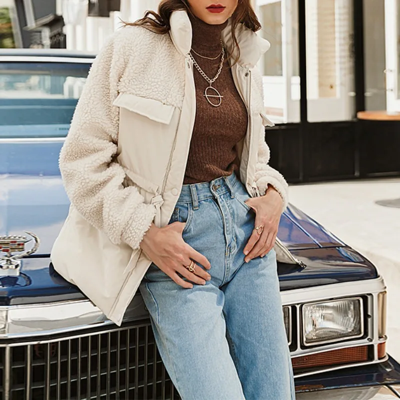 High Street Down Jacket 2021 New Autumn and Winter Ladies Fashion Parka Coat Warm Stand-up Collar Waist Long Sleeve Women Coat