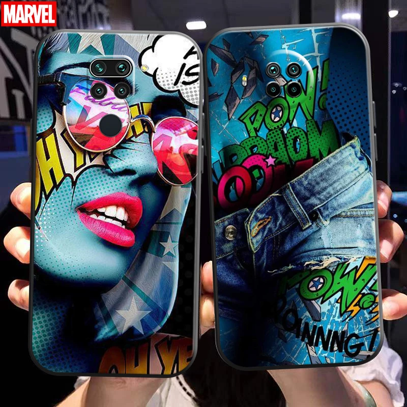 

Street Graffiti Oil Painting Phone Case For Xiaomi Redmi Note 9 9T 9 Pro Max 5G Silicone Cover Liquid Silicon Black Back