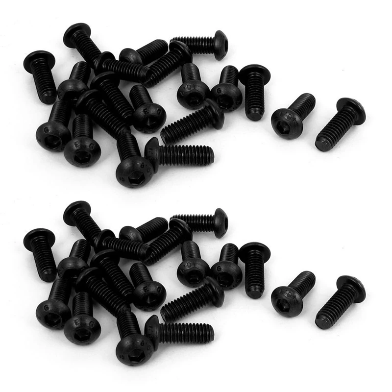 

40 PCS M6 X 16Mm Hex Socket Button Head Screws Black