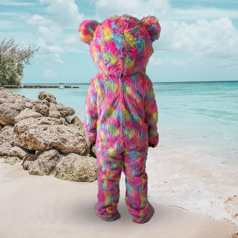 Красочный костюм талисмана плюшевого мишки милый свадебный медведь реквизит для