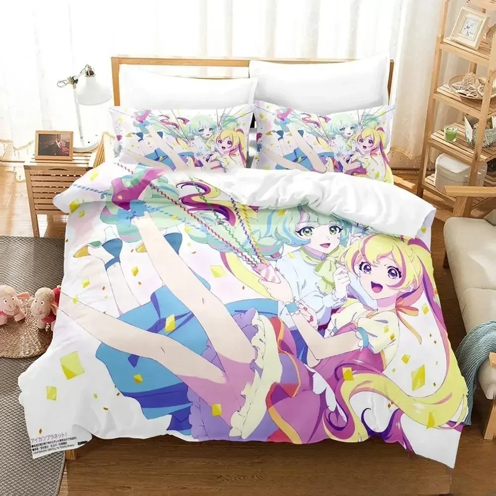 Комплект постельного белья в стиле аниме Aikatsu с 3D принтом, пододеяльник, пододеяльник, наволочка, одеяло, королевский размер, комплект постельного белья для взрослых для мальчиков (art.: 3920cd00fe6af) - 3920cd00fe6af