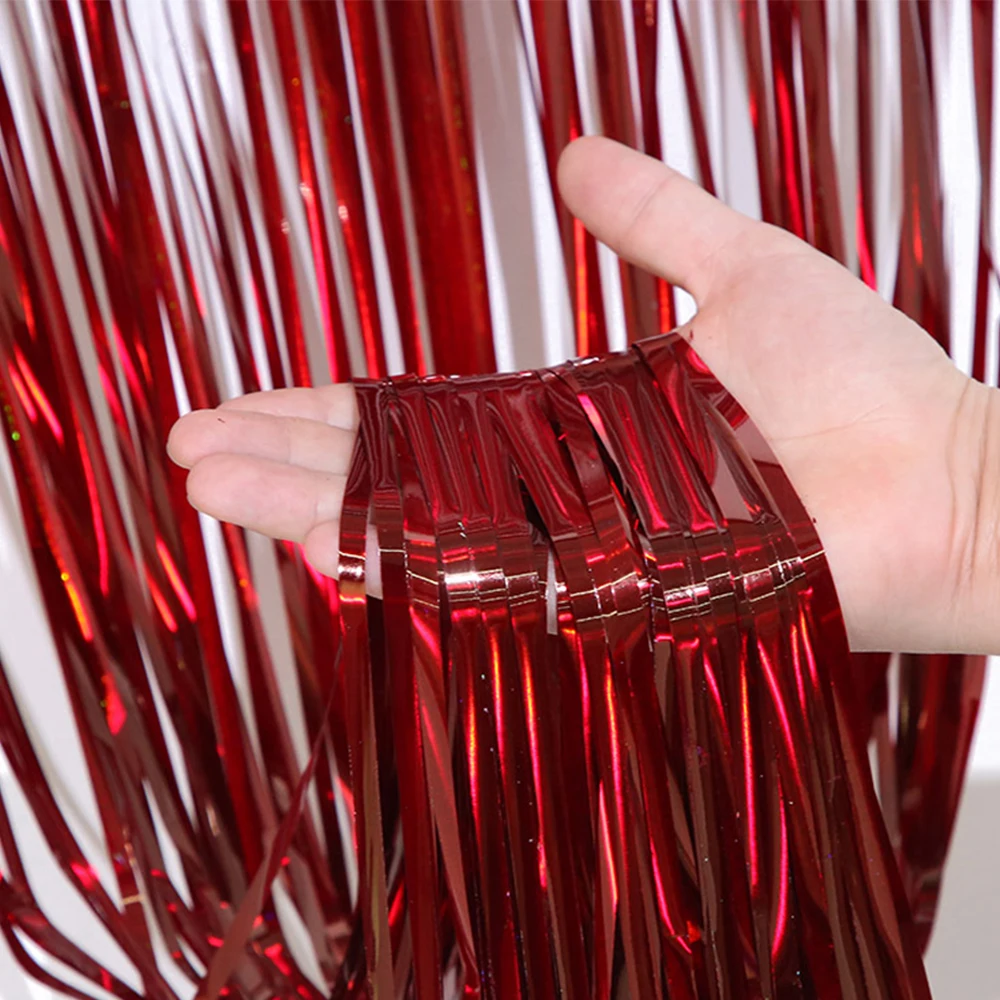 

2 упаковки серебряных фольги с бахромой, 6,56 футов, радужная лазерная мишура, фоновая занавеска для дня рождения, Рождества, свадьбы, вечеринки, декор