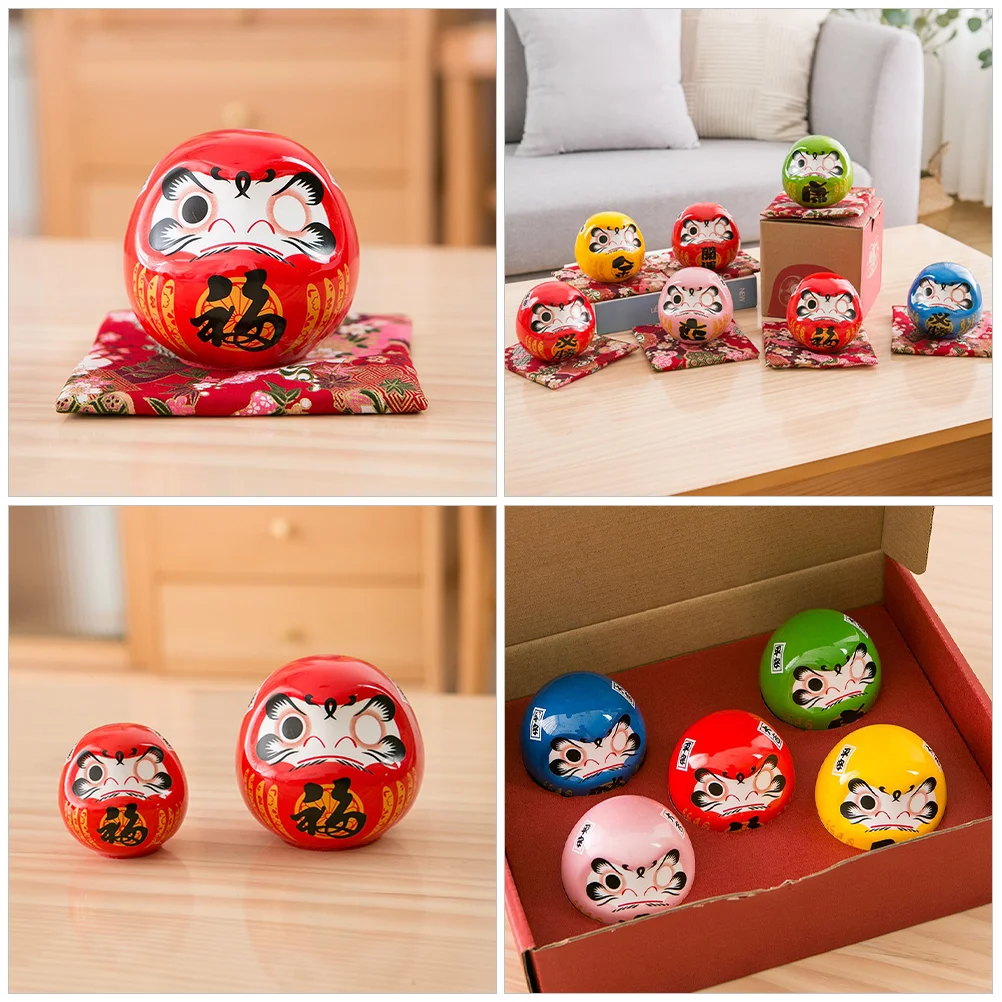 Little Bodhidharma Ornaments Miniature Daruma Home Accessories Decoration Dashboard Darumafigurines Ceramic Toys