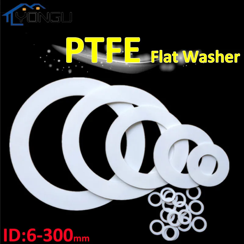 

PTFE Flat Gasket Sealing Ring Washer Spacer Shim Pad F4 Heat Resist White