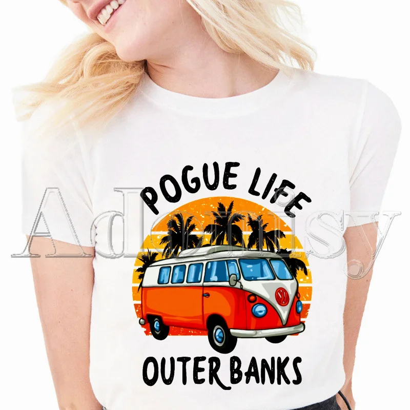 

Pogue Life Outer Banks T-shirts Women-clothing Short Sleeve Vintage Tops for Cute Summer Woman Clothes T-shirt Girls Womens