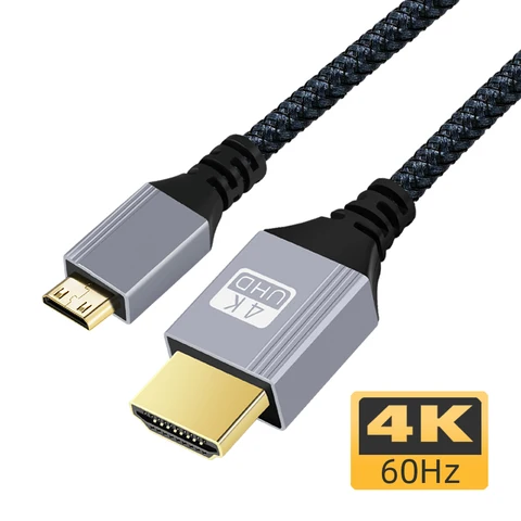 AIXXCO 1 м 2 м 5 м 10 м мини HDMI-совместимый кабель штекер-HDMI-совместимый штекер Адаптер поддержка 1080P Full HD 4K 3D для DSLR, камеры