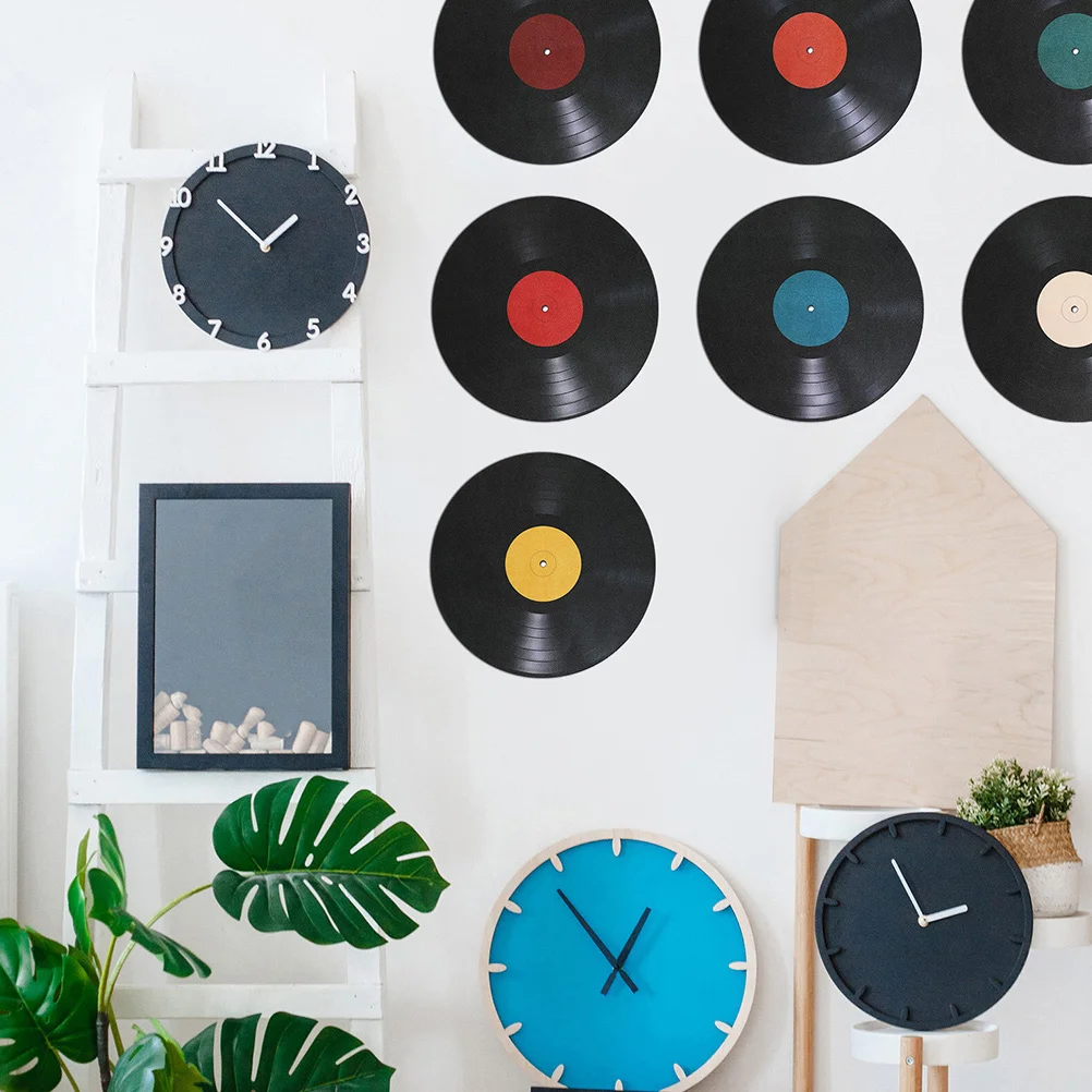 

16 Pcs Vinyl Record Decoration Music Backdrop Pvc Decorative Records Decals