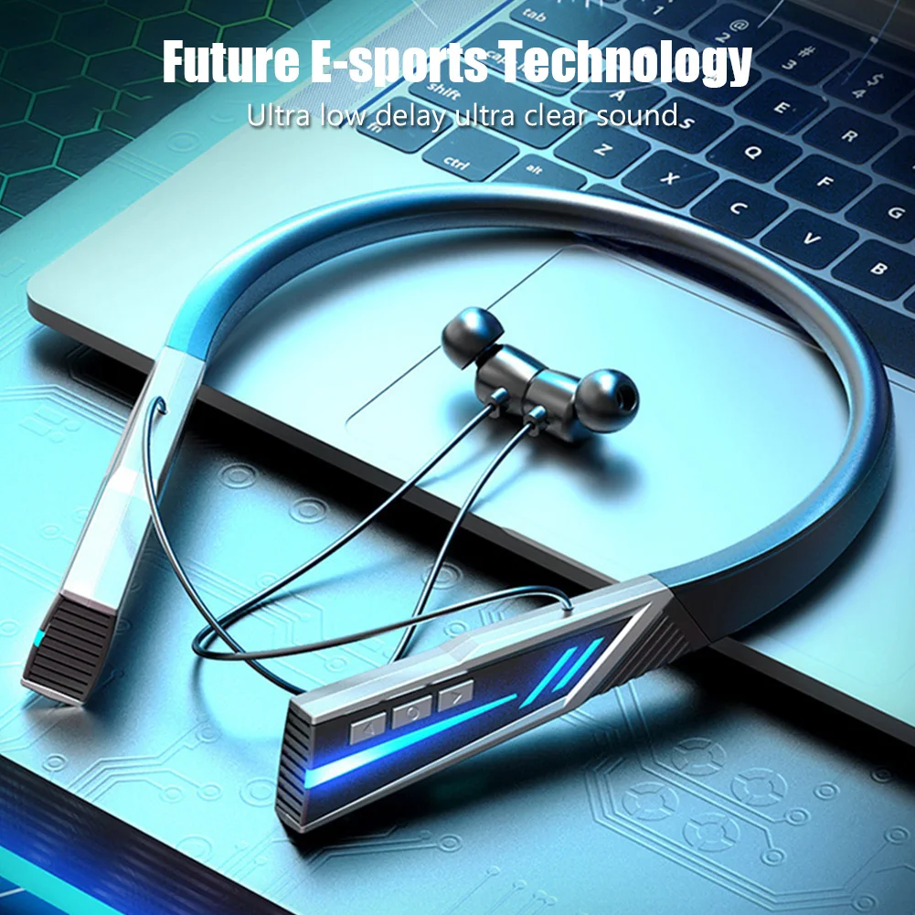 Магнитные наушники с шейным ободом для спорта бега 120 часов Bluetooth-co Bass