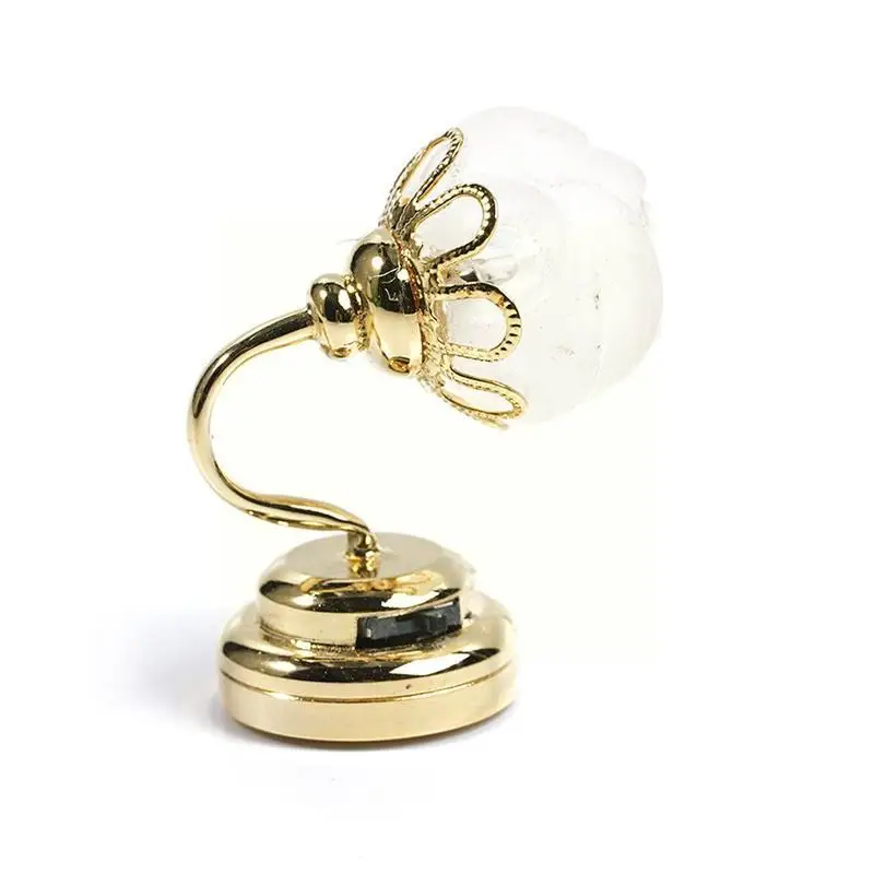

1:12 House Gold Plated Floral Metal Led Wall Lamp Light Model Miniature Furniture House Toys For Children Gift U0p4