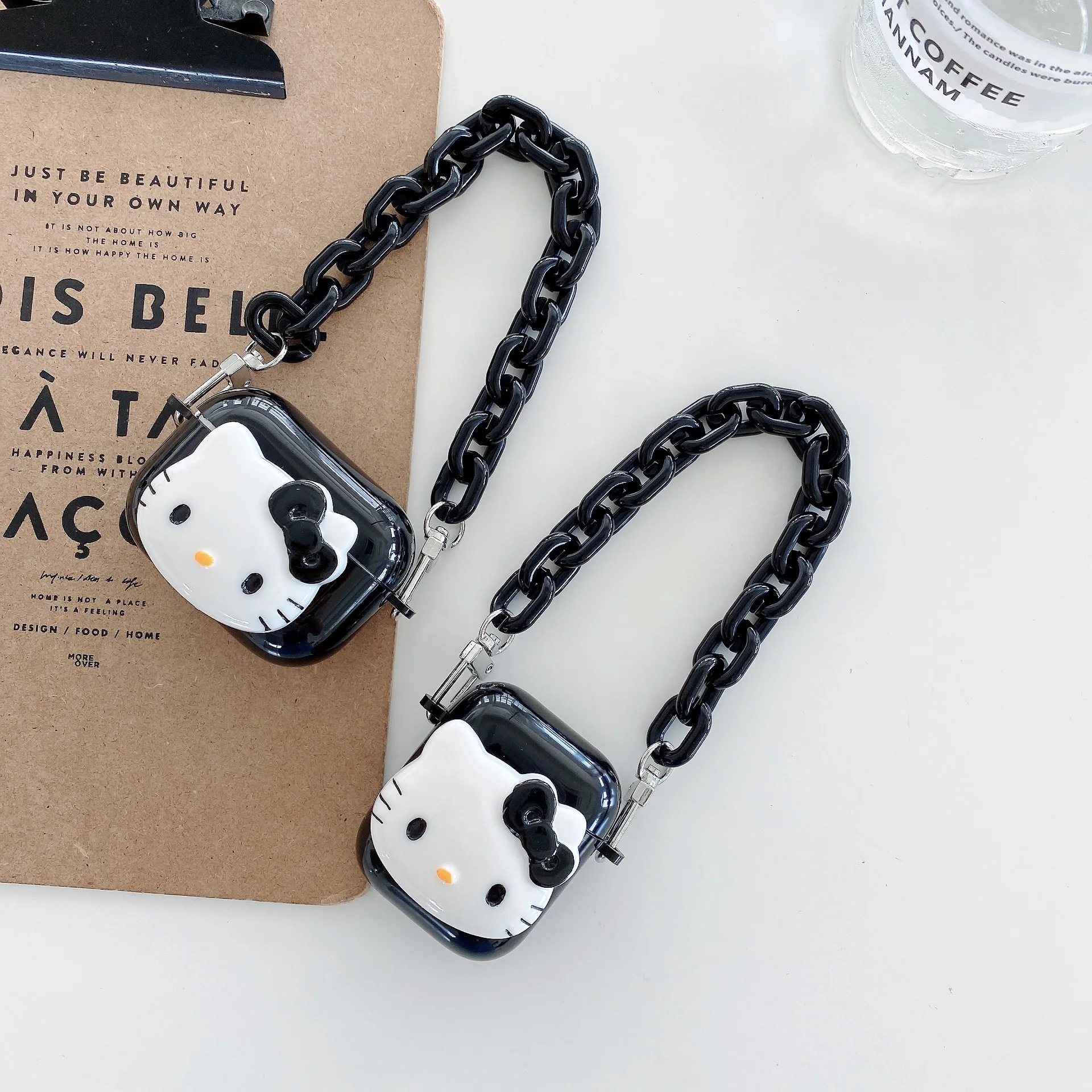 

Big Head KT Cat with Chain AirPods 3 Case Apple AirPods 2 Case Cover AirPods Pro Case IPhone Earphone Accessories Air Pod Case