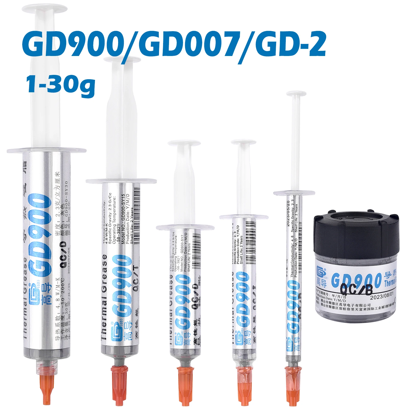 Фото GD900 GD007 GD-2 термопроводящая смазочная паста силиконовая штукатурка для радиатора для процессора, графического процессора, компьютерных процессоров, охладителей №1