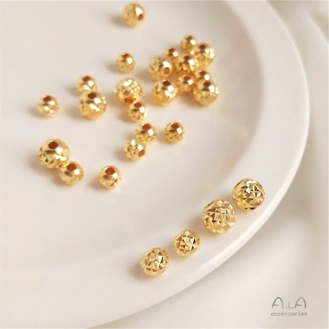 Позолоченные 14 К медные бусины из настоящего ананаса бриллиантовая огранка