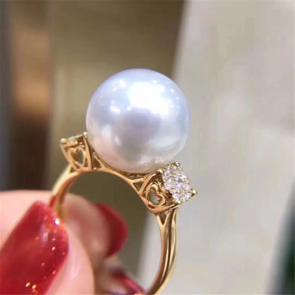 

DIY Pearl Ring Settings S925 Sterling Silver Accessories Fashionable Adjustable Holder Is Suitable For Mounting 8-10mm Beads