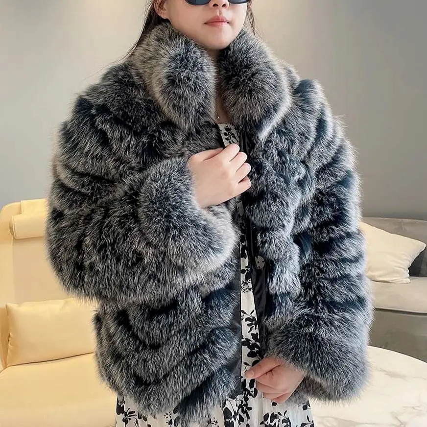 MISSJANEFUR Real Fur Coat Women 2022 New Fox Fur Reversible Jacket Fashion Double Side Wholesale Female Winter Outerwear enlarge