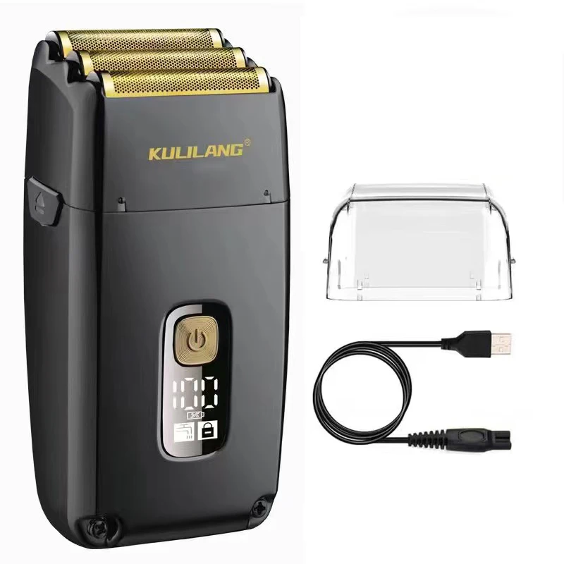 KULILANG R11(F) Professional 4D Beard Trimmer for Men Oil Head Reciprocating 3Blade Hair Clippers Washable Electric Shaver