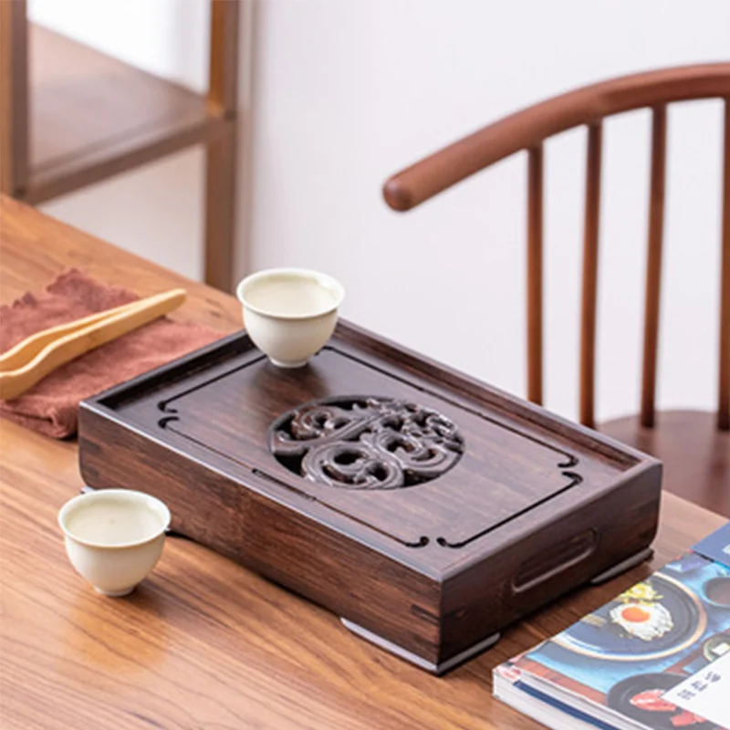 

Chinese Solid Wood Tea Set Tray Dry Brewing Table Small Tea Tray Drainage Water Storage Tray Household Rectangular Tea Table