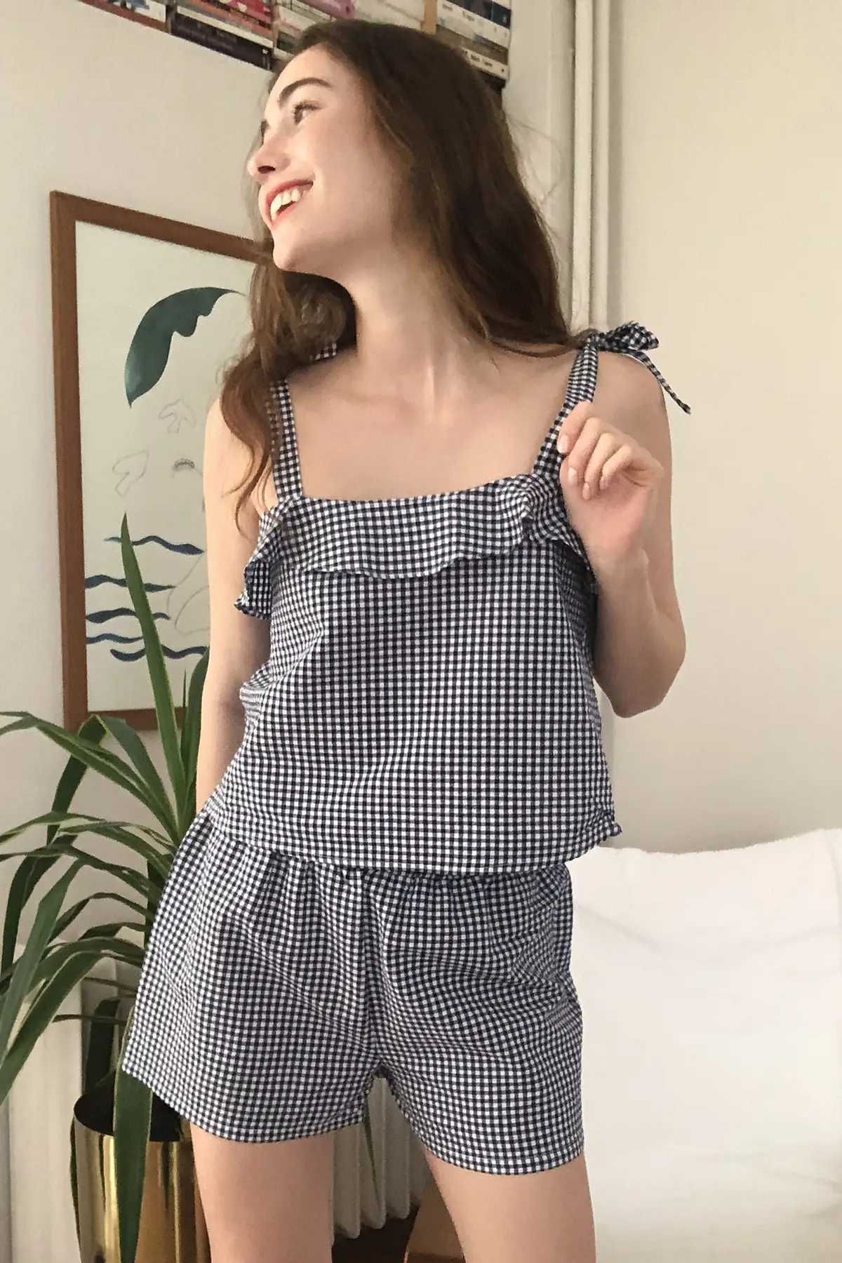 

Trendyol Plaid Viscose Shorts Pajamas set THMSS20PT0351