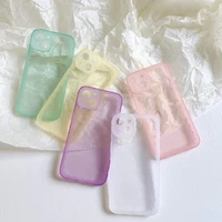 clear tpu transparent pure color lace pattern side back phone case cover for iphone 11 12 13 pro max xr xs x 13 pro cases