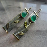 new retro green water drop earrings wholesale and retail