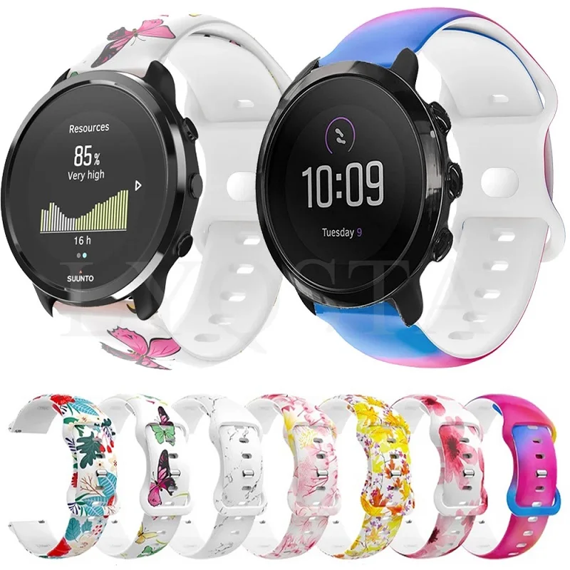 

20mm Printed Strap Suunto 3 Fitness Silicone Strap Replacement Wrist Strap Girls Strap Suunto3 Fitness Smart Watch Bracelet