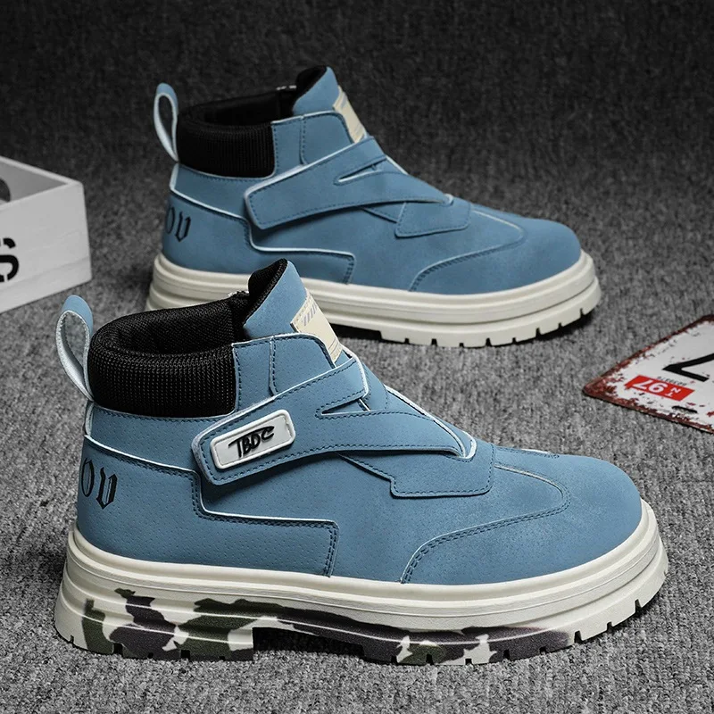 

Мужские ботинки из искусственной кожи высокого качества, зимние водонепроницаемые ботильоны, сапоги для верховой езды, рабочие зимние ботинки, мужская обувь