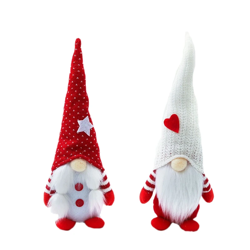 

2 Pcs Valentines Day Gnome Plush Decorations Handmade Elf Plush Doll for Valentine's Day Table Ornament Valentine's Day