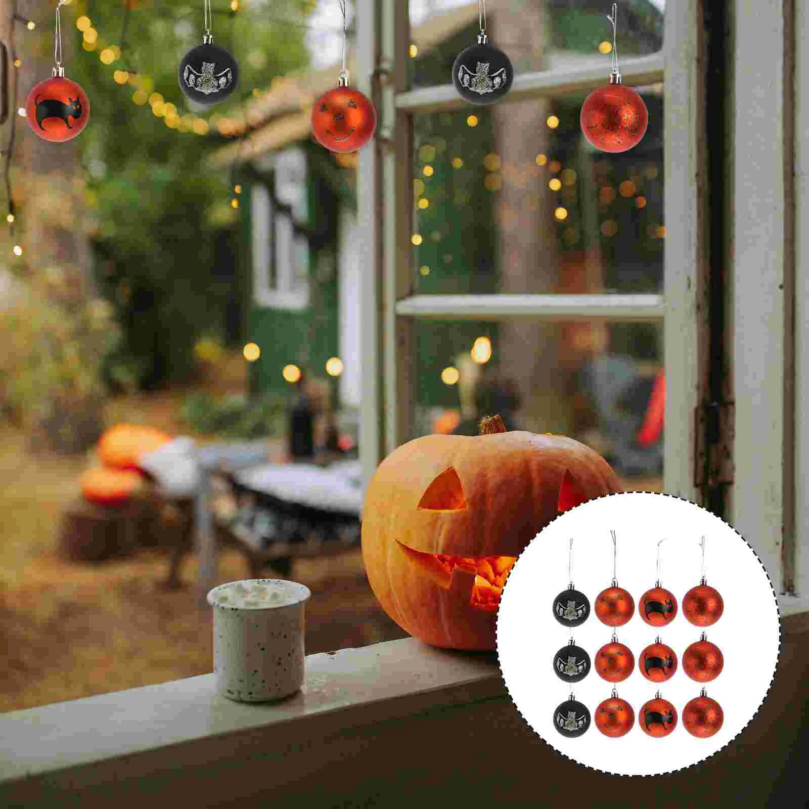 

Ornamenttree Ornaments Orange Black Decorations Hanging Minibat Cat Shatterproofspider Christmas Pumpkin Decor Propswreath