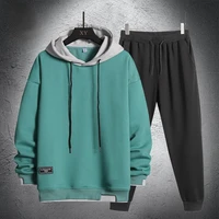 men sweatshirts sets 2 piece long sleeved sportswear pullover hoodies trousers tracksuit outfits male casual jogger sweat suits