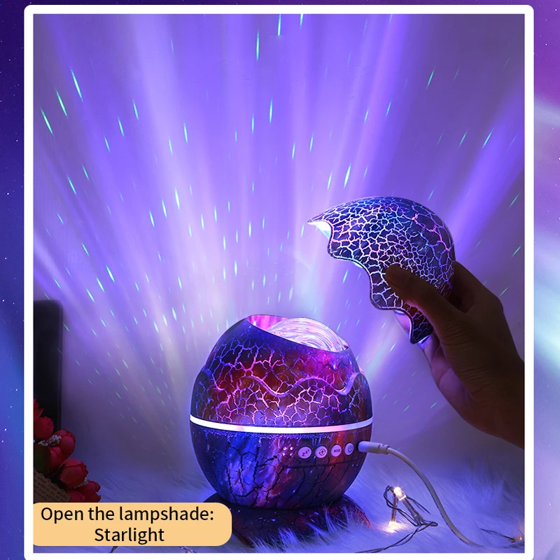 

Galaxy Projector Dinosaur Egg Star Night Light Projector with Bluetooth Music Speaker Ocean Wave Light for Kids Adult Room Decor