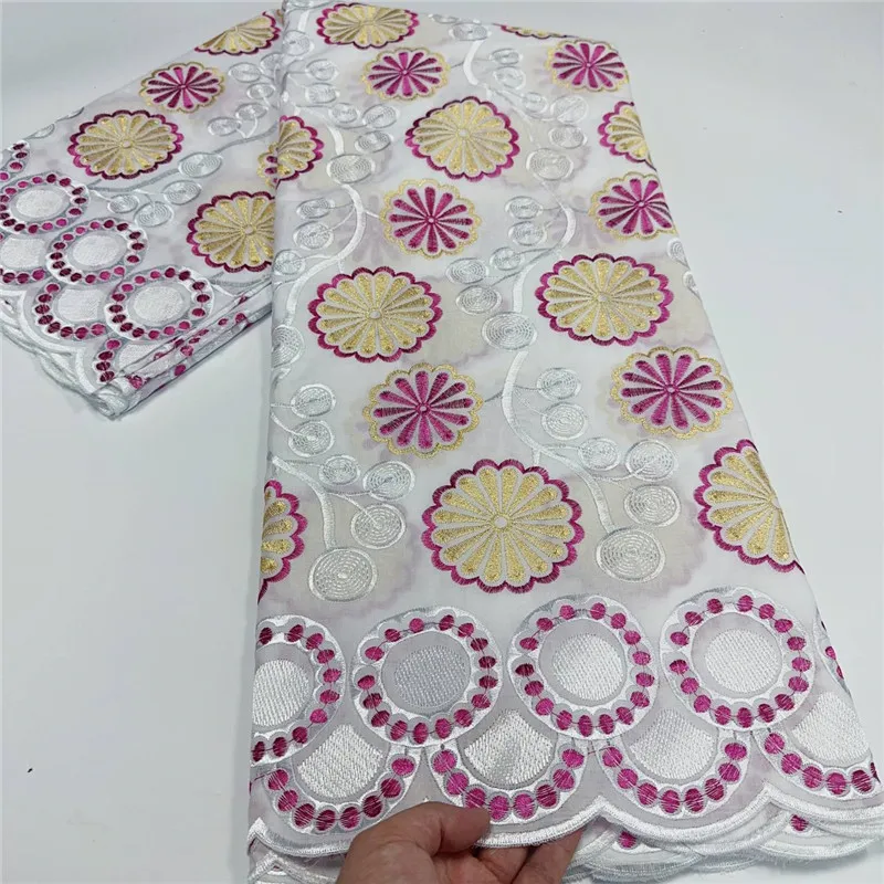 

Швейцарская Ткань 5 ярдов, мягкая и легкая вышивка, африканская вуаль из 100% хлопка, кружево, популярный Дубайский стиль для свадебной вечеринки 9L071501