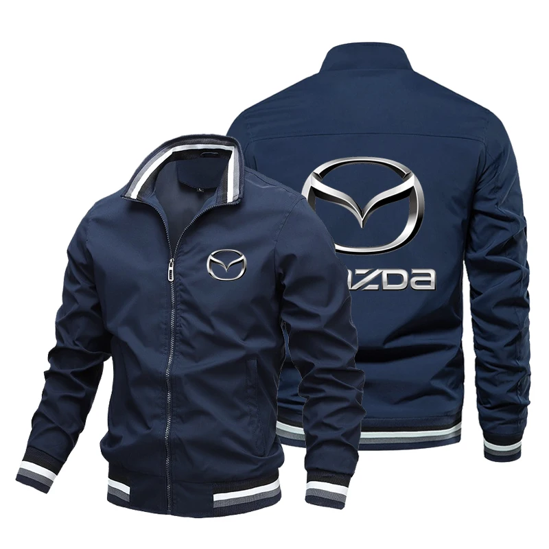 Spring and autumn high quality men's jacket trend new MAZDA car logo printed men's Jacket breathable men's top