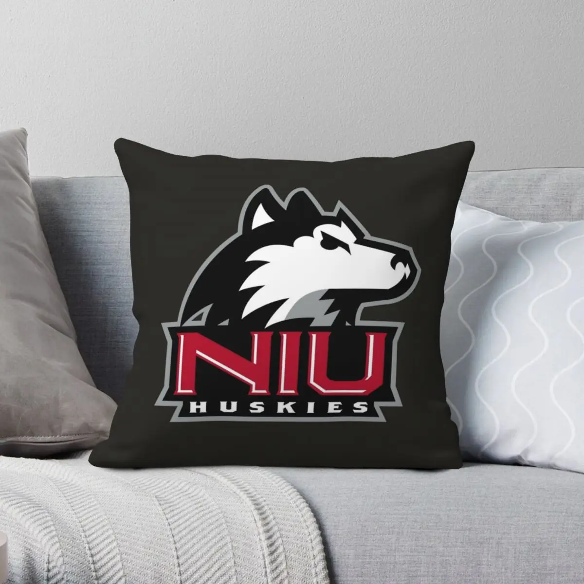

Northern Illinois Huskies Square Pillowcase Polyester Linen Velvet Pattern Zip Decor Sofa Seater Cushion Cover
