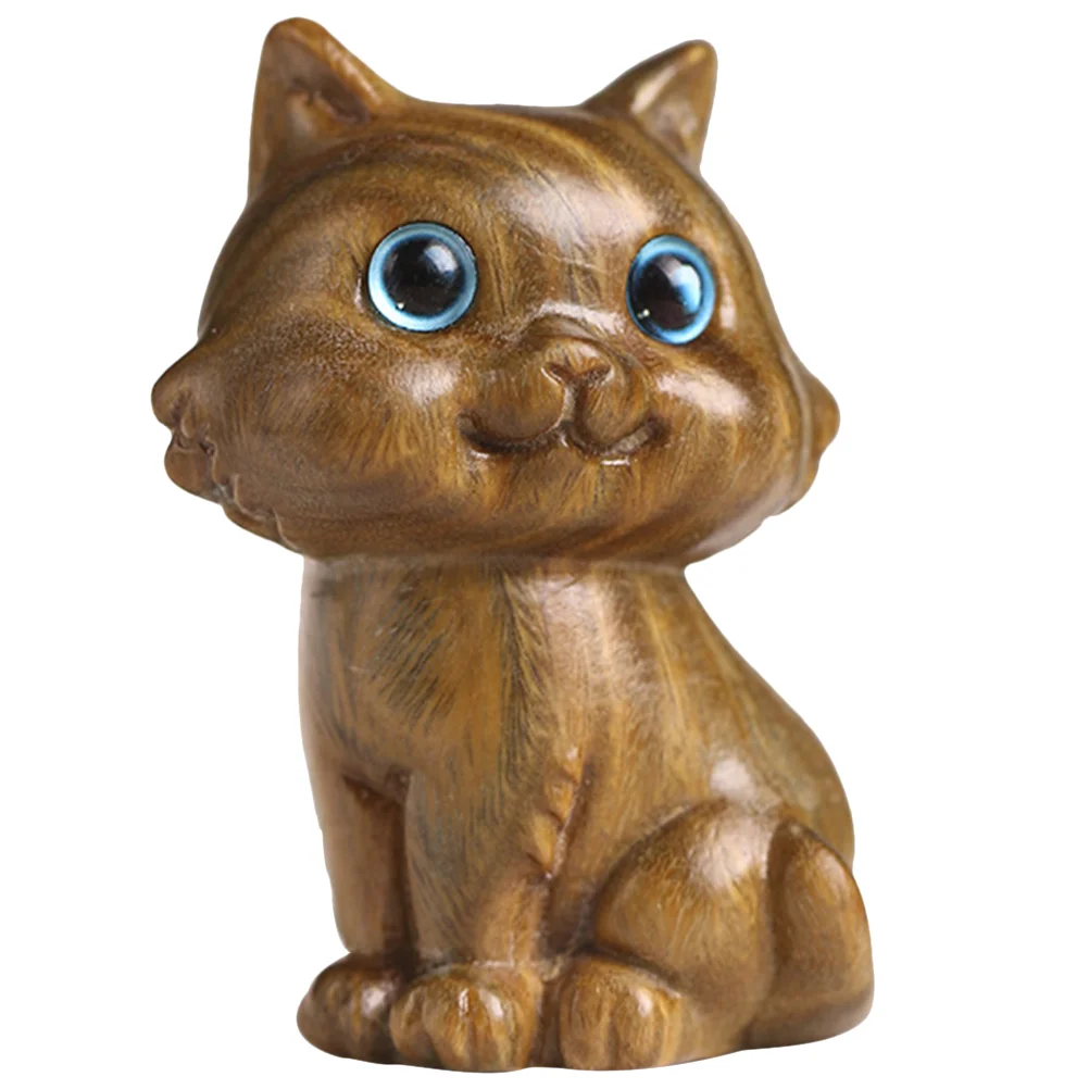 

Tabletop Delicate Desktop Carving Cat Cat Figurine Small Cat Shaped Ornament Small Cat Adornment