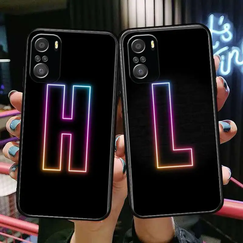 

alphabet Phone Case For xiaomi mi 11 Lite pro Ultra 10s 9 8 MIX 4 FOLD 10T 5g Black Cover Silicone Back Prett