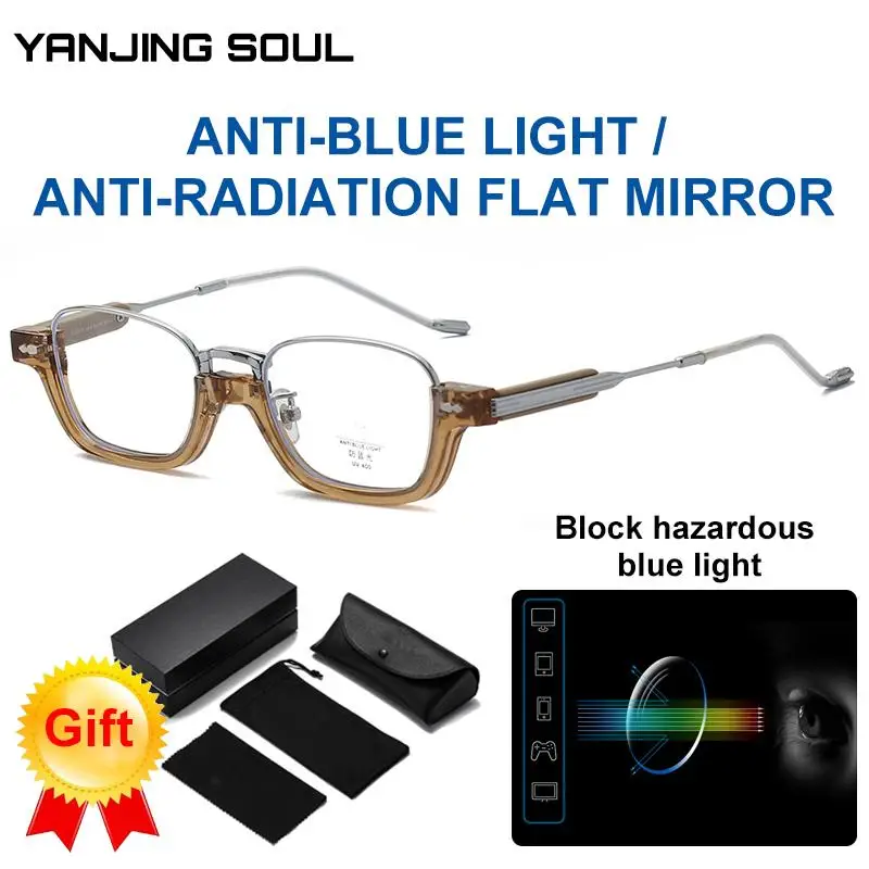 

Half-frame Anti-blue Light Flat Mirror Internet Celebrity Ins Street Shooting Glasses Frame Myopia Glasses