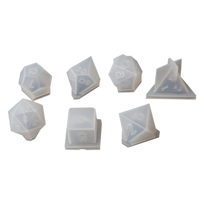 

Crystal Epoxy Resin Mold Kit Dice Digital Game Silicone Mould Art Crafts