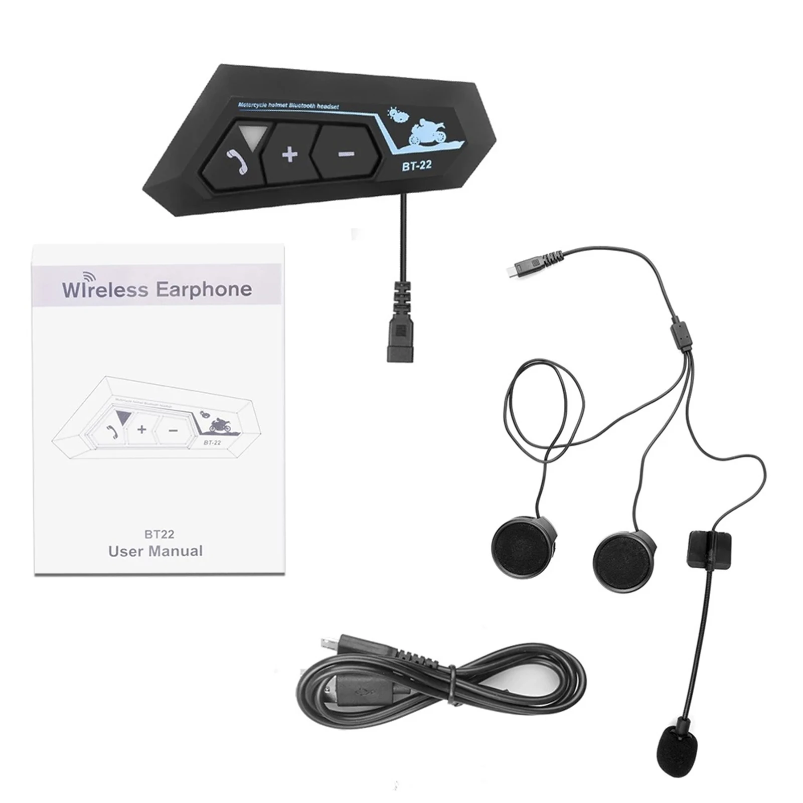 

Bluetooth 5.0 Motorcycle Helmet Headset Wireless Hands-free Calling Speaker Waterproof Anti-interference Music Player With Mic