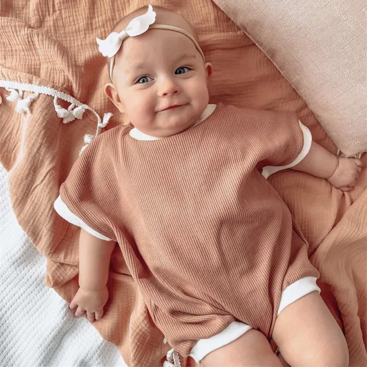 

Baby Boys Romper summer New Born Baby Knitted Romper short sleeve Newborn Baby Clothes Infant Baby Jumpsuits Girl overall
