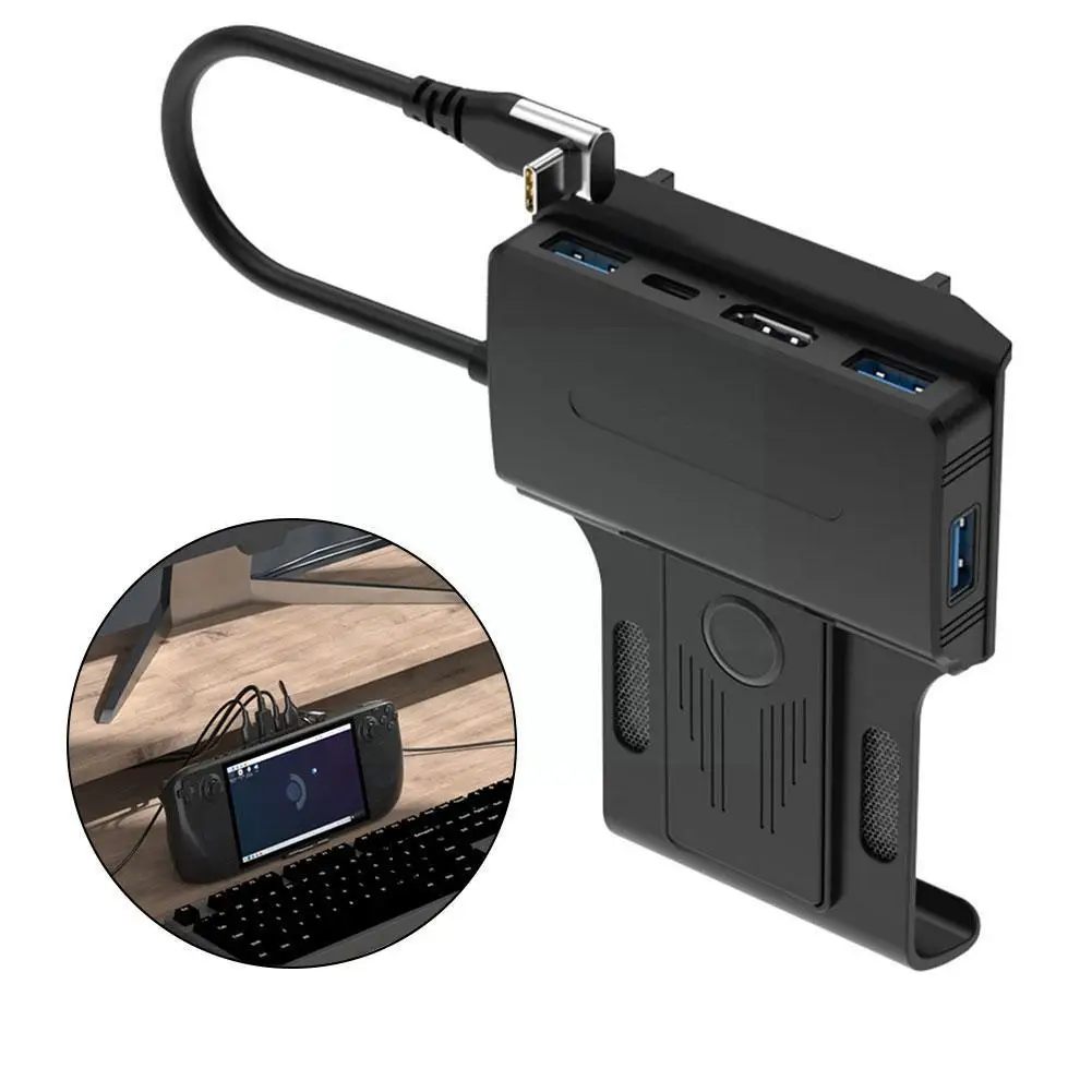 

Steam Deck Docking Station 5 in 1 Dock Holder Hub USB Base SteamDeck New to C Accessories HDMI-compatible 4K@60Hz Charging L0Q9