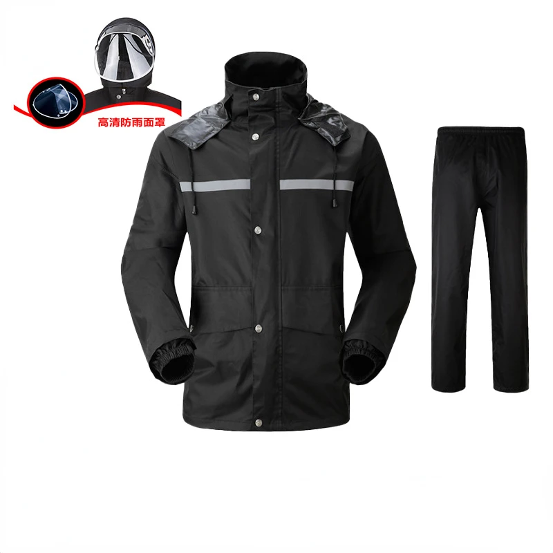 

Дождевик с разрезом, брюки от дождя, костюм из ткани Оксфорд, светоотражающий Камуфляжный дождевик для взрослых с защитой от гигиенических ...