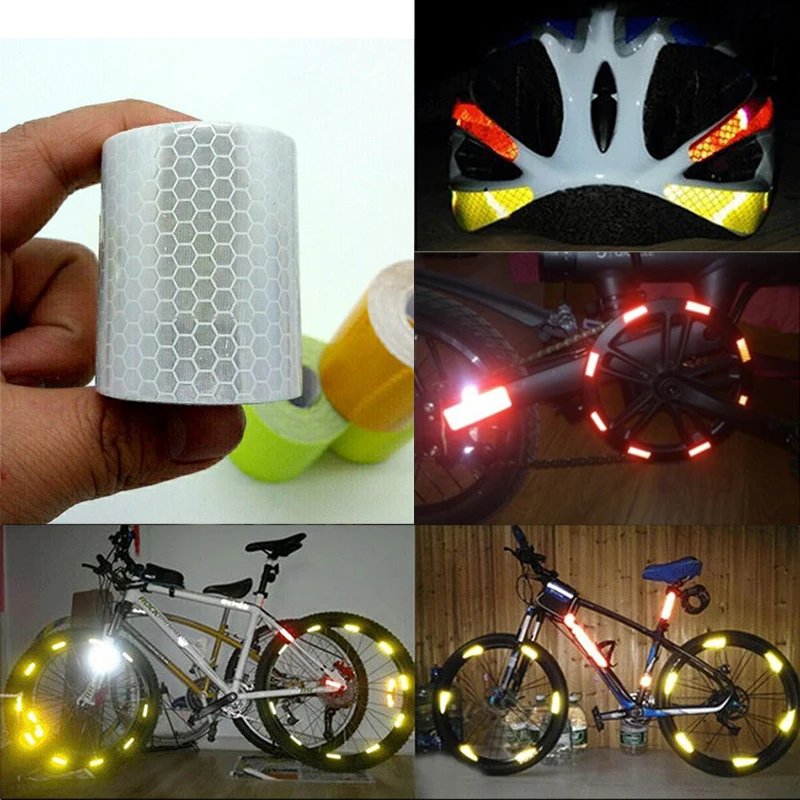 

5cm*3m Bike Body Reflective Stickers Bicycle Reflective Safety Warning Conspicuity Tape Film Sticker Strip Bicycle Accessories